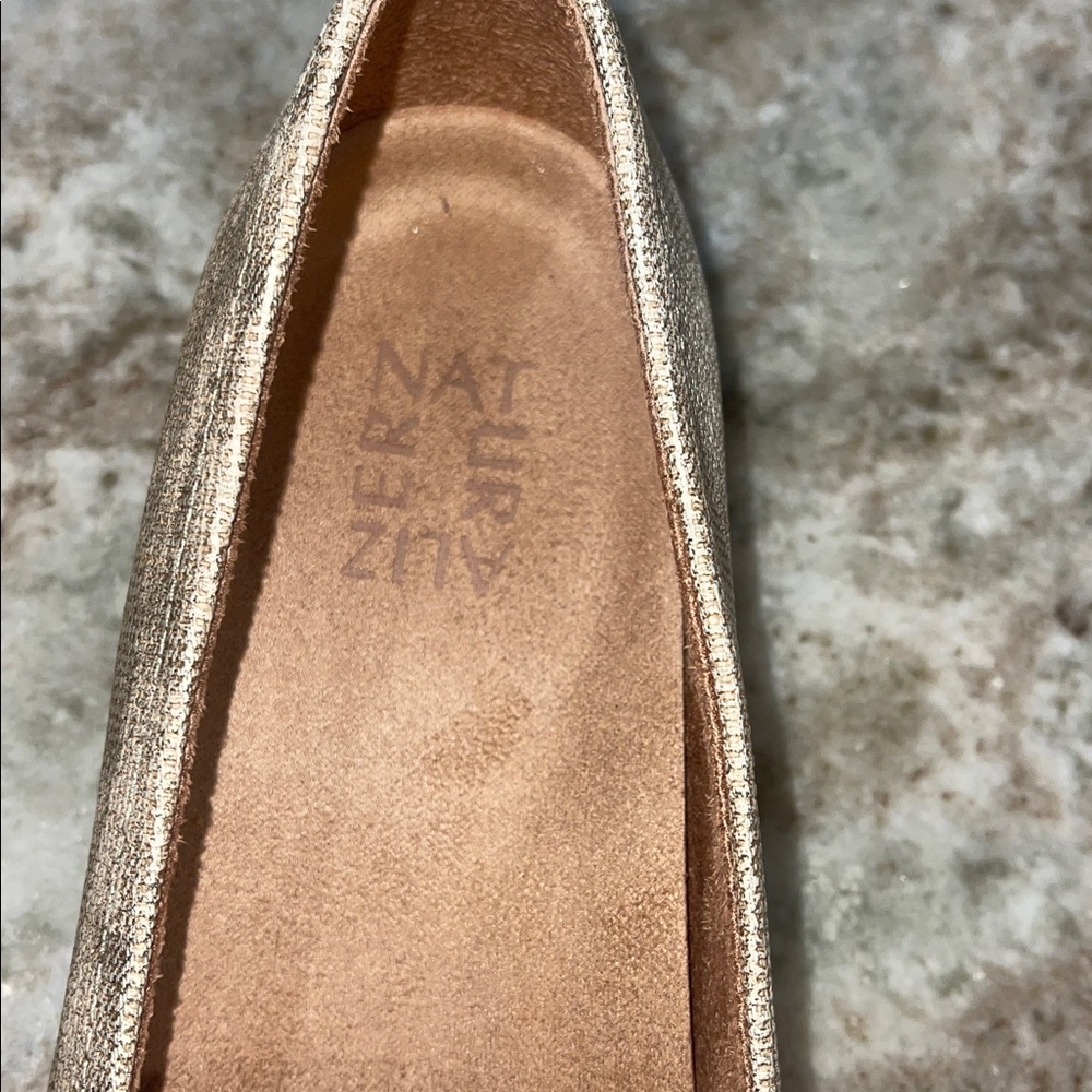 Naturalizer Gold Buckle Linen Ladies Loafers Size 8.5 - Picture 4 of 8